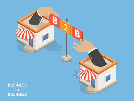 Business to business flat isometric vector concept vector illustration.のイラスト素材