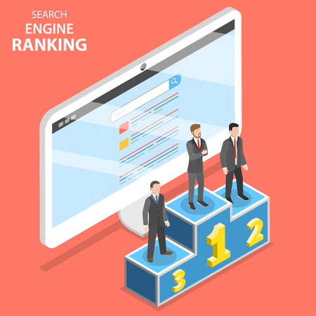 Search engine ranking flat isometric vector illustration.のイラスト素材