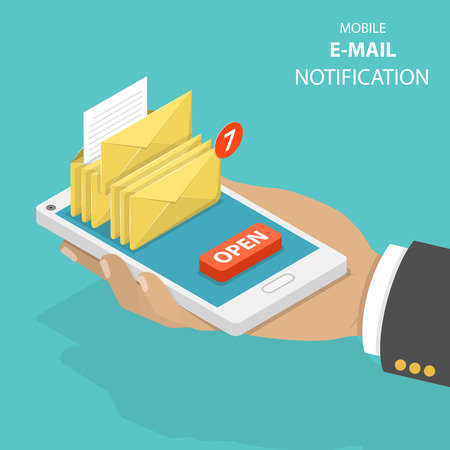 Email notification flat isometric vector concept.のイラスト素材