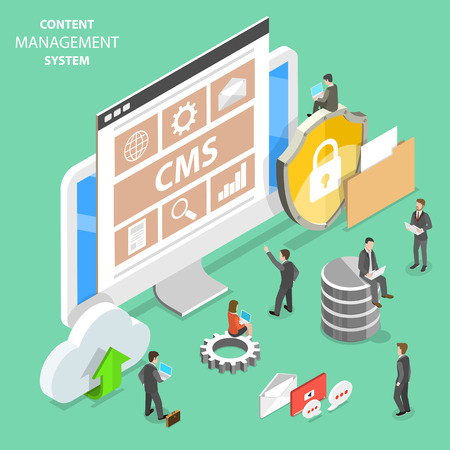 CMS flat isometric vector concept illustration.のイラスト素材