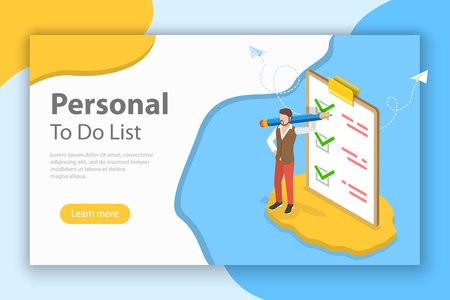 Checklist on clipboard isometric flat vector concept.の写真素材