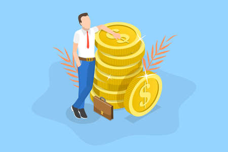 3D Isometric Flat Vector Conceptual Illustration of Financial Investment.のイラスト素材