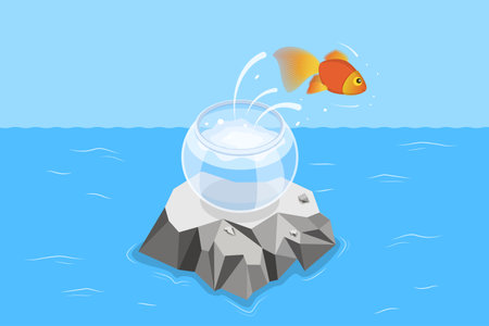 3D Isometric Flat Vector Conceptual Illustration of Taking a Risk.のイラスト素材
