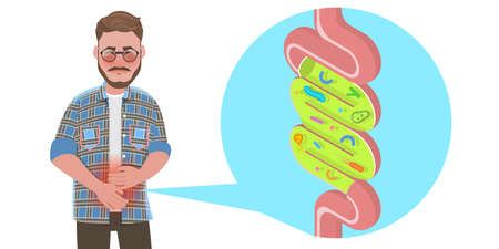 3D Isometric Flat Vector Conceptual Illustration of Gut Inflammation.のイラスト素材