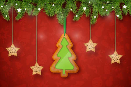 Christmas and New Year Background, Xmax Poster, Holiday banner or Greeting Cardのイラスト素材