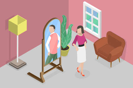 3D Isometric Flat Vector Conceptual Illustration of Gender Identity, Human Rights of Self-identificationのイラスト素材