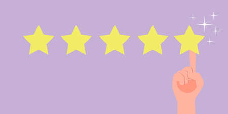 Flat Vector Conceptual Illustration of Customer Satisfaction Rating, Online Client Feedbackのイラスト素材