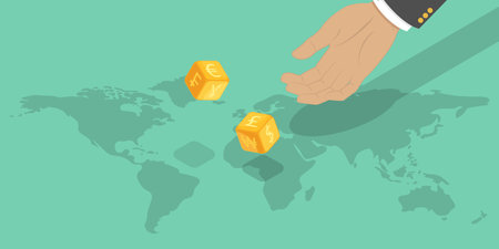 3D Isometric Flat Vector Conceptual Illustration of Global Currency Exchange, Online Finances Management Servicesのイラスト素材