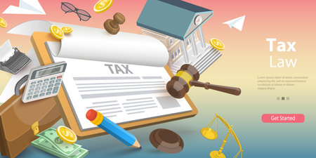 3D Vector Conceptual Illustration of Taxation Legislation, Tax Lawのイラスト素材
