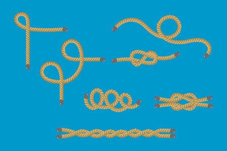 Vector Illustration of Rope, Sailing Decoration Elementsのイラスト素材