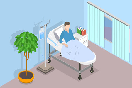 3D Isometric Flat Vector Conceptual Illustration of IV Chemotherapy, Innovation Therapyのイラスト素材