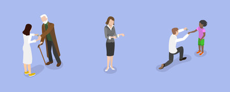 3D Isometric Flat Vector Set of Blood Sugar Level, Equipment for Health Monitoringのイラスト素材