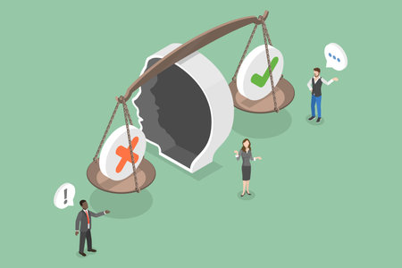 3D Isometric Flat Vector Conceptual Illustration of Prejudice, Implicit Vias Social Stereotypesのイラスト素材