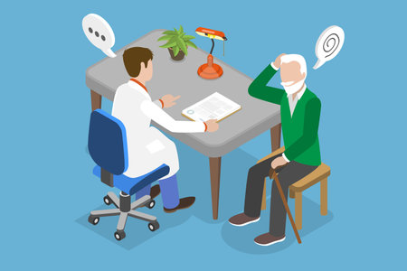 3D Isometric Flat Vector Conceptual Illustration of Alzheimer Diseas, Treatment of Mental Problems or Memory Lossのイラスト素材