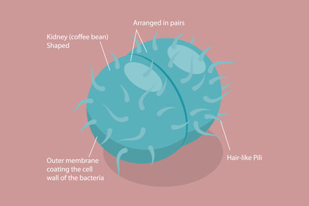3D Isometric Flat Vector Conceptual Illustration of Neisseria Gonorrhoeae, Sexual Transmitted Bacteriaのイラスト素材