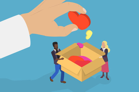 3D Isometric Flat Vector Conceptual Illustration of Charity, Financial Help, Fundraisingのイラスト素材