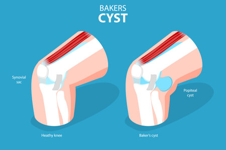 3D Isometric Flat Vector Conceptual Illustration of Bakers CYST, Traumatology and Prthopedicsのイラスト素材