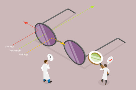 3D Isometric Flat Vector Conceptual Illustration of Polarised Lenses, Sun Protectionのイラスト素材