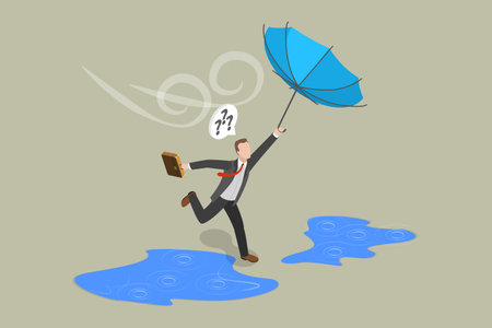 3D Isometric Flat Vector Conceptual Illustration of Obstacle In Economic Crisis, Business Difficultyのイラスト素材