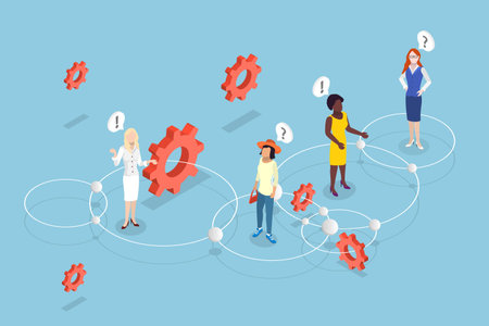 3D Isometric Flat Vector Conceptual Illustration of Sociology, Human Behavior Studyのイラスト素材