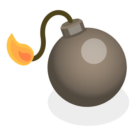 3D Isometric Flat Vector Set of Bombs And Dynamites, Red Stick with Fuse, Detonating Device, TNT. Item 5のイラスト素材