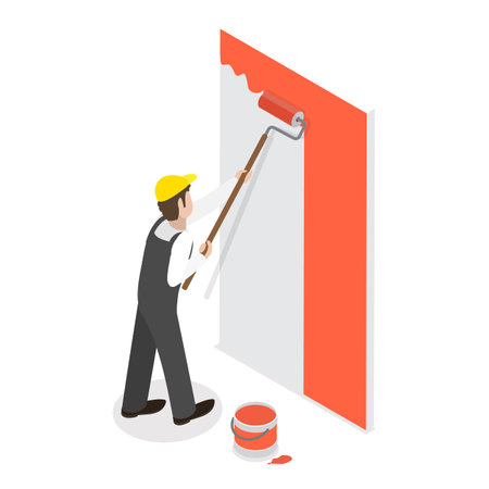 3D Isometric Flat Vector Set of Renovation and Decoration of Room, Home Repair Service. Item 6のイラスト素材