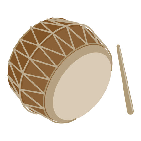3D Isometric Flat Vector Set of Korean Music Instruments, Traditional Music. Item 4のイラスト素材