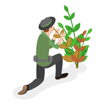 3D Isometric Flat Vector Set of Rangers, Nature Reserve Guards. Item 2のイラスト素材