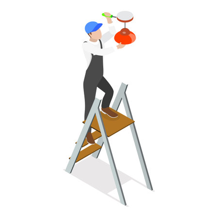 3D Isometric Flat Vector Set of Renovation and Decoration of Room, Home Repair Service. Item 2のイラスト素材