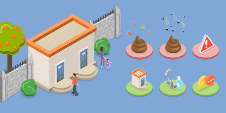 3D Isometric Flat Vector Conceptual Illustration of Disease Prevention, Environmental Careのイラスト素材
