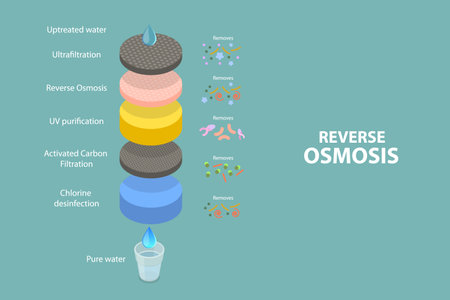 3D Isometric Flat Vector Conceptual Illustration of Reverse Osmosis, Water Purifierのイラスト素材