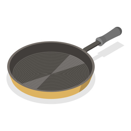 3D Isometric Flat Vector Set of Frying Pans, Kitchen Items For Cooking. Item 1のイラスト素材