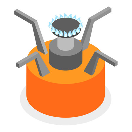 3D Isometric Flat Vector Set of Camping Stoves, Tourist Equipment. Item 2のイラスト素材