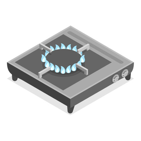 3D Isometric Flat Vector Set of Camping Stoves, Tourist Equipment. Item 3のイラスト素材