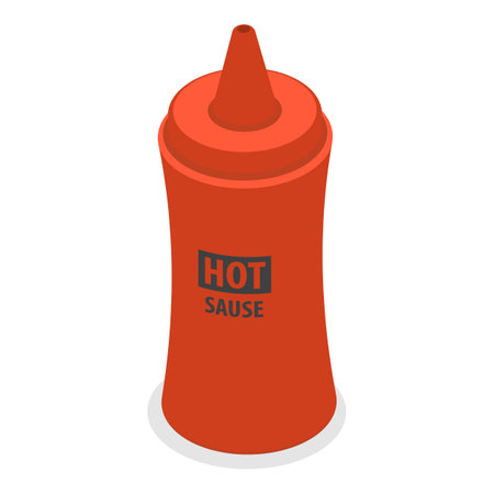 3D Isometric Flat Vector Set of Hot Sauces, Various Spicy Dressings. Item 1のイラスト素材