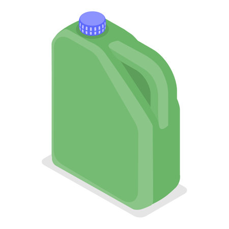 3D Isometric Flat Vector Set of Blank Plastic Canister, Gasoline Fuel Storage. Item 4のイラスト素材