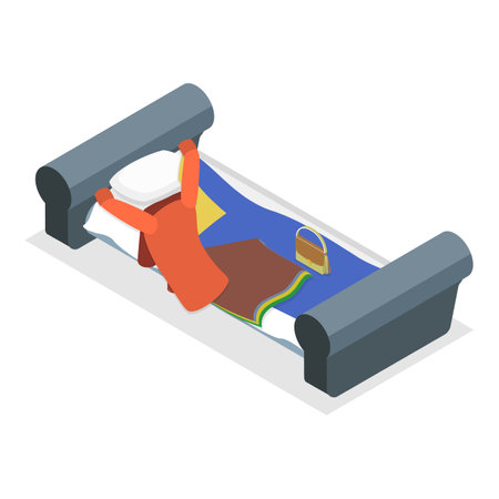 3D Isometric Flat Vector Set of Scattered and Messy Clothes, Chaos, Disorder and Storage Disorganization. Item 4のイラスト素材