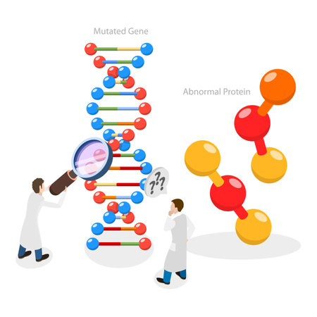 3D Isometric Flat Vector Illustration of Genetic Mutation, Molecular Biology. Item 1のイラスト素材