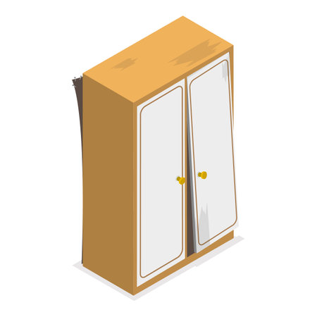 3D Isometric Flat Vector Set of Broken Furniture, Defected Home Interior Objects. Item 1のイラスト素材