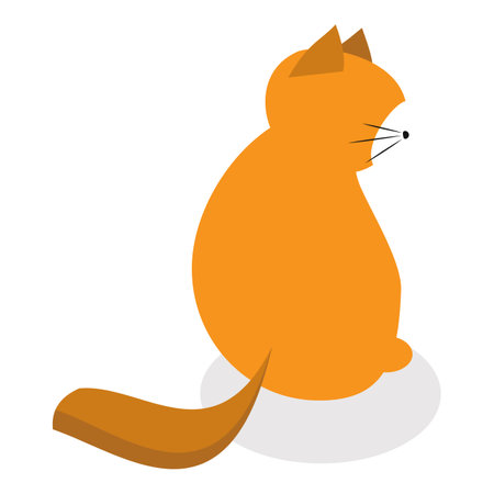 3D Isometric Flat Vector Set of Cats Behavior Poses, Kitty Reactions. Item 6のイラスト素材