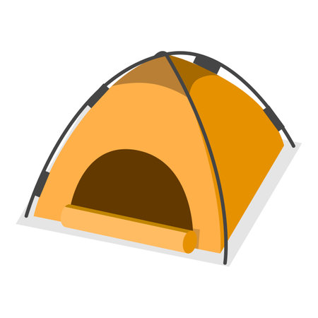 3D Isometric Flat Vector Set of Camping Travel Tents, Outing Equipment. Item 3のイラスト素材