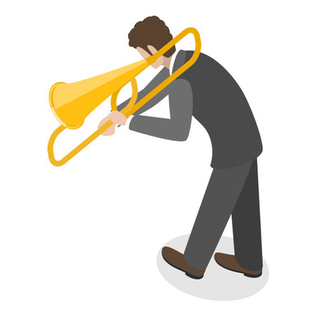 3D Isometric Flat Vector Illustration of Jazz Band, Festival Orchestra Performers. Item 1のイラスト素材