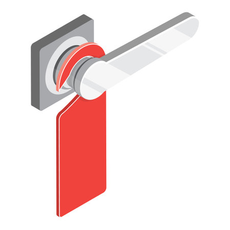 3D Isometric Flat Vector Set of Metal Door Handles, Hanger Mockup. Item 4のイラスト素材