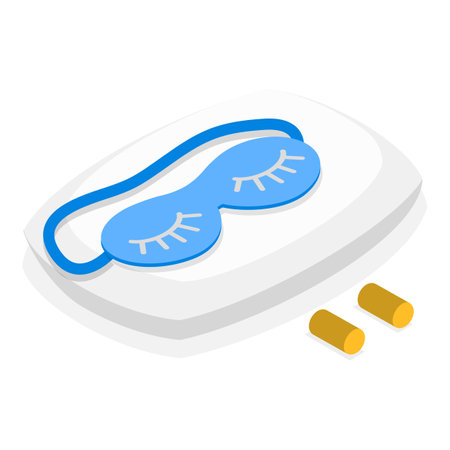 3D Isometric Flat Vector Illustration of Better Sleep Tips, Bedtime Aid Items. Item 1のイラスト素材