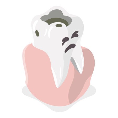 3D Isometric Flat Vector Illustration of Tooth Decay, Dental Problems. Item 2のイラスト素材