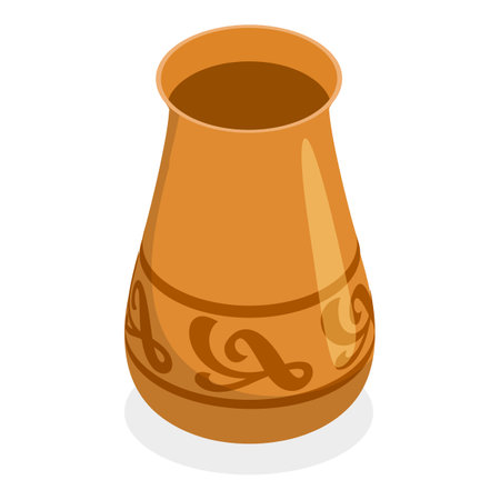 3D Isometric Flat Vector Set of Vintage Ceramic Items, Clay Pottery. Item 1のイラスト素材