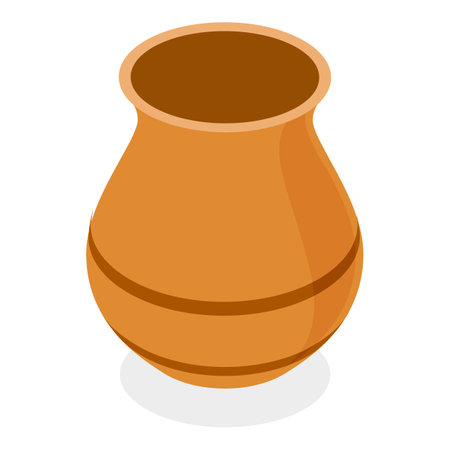 3D Isometric Flat Vector Set of Vintage Ceramic Items, Clay Pottery. Item 2のイラスト素材