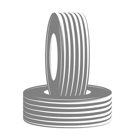 Set of Badges of Car Services: Tire Shop, Car Wash, Service Station, Authorized Car Service. And Separately Some Elements.. Item 2のイラスト素材