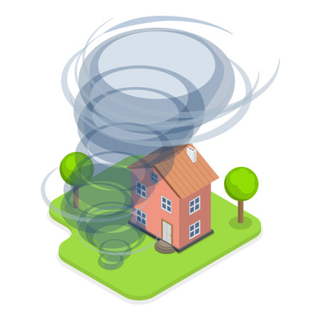 3D Isometric Flat Vector Illustration of Climate Change, Natural Disasters Set. Item 3のイラスト素材