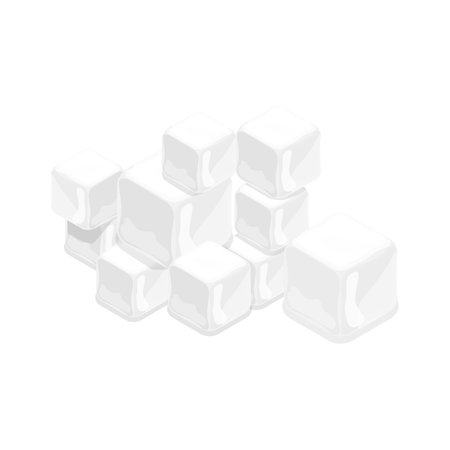 3D Isometric Flat Vector Set of Ice Cubes for Cocktails, Plastic Trays. Item 8のイラスト素材